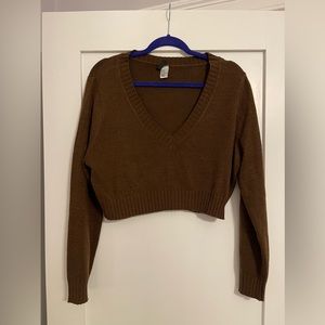 H&M Brown V Neck Sweater